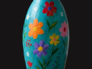 Blauw met bloemen